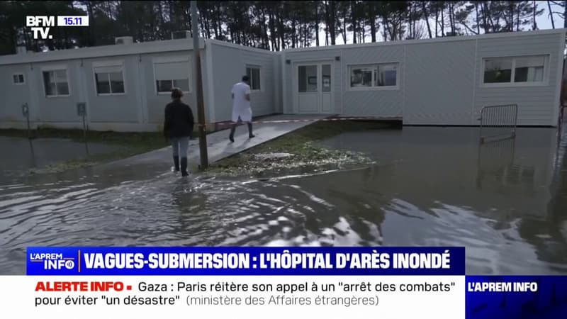 Crue en Gironde: l'hôpital d'Arès inondé