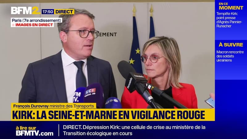 Dépression Kirk: "Grande vigilance des opérateurs" de transport, indique François Durovray