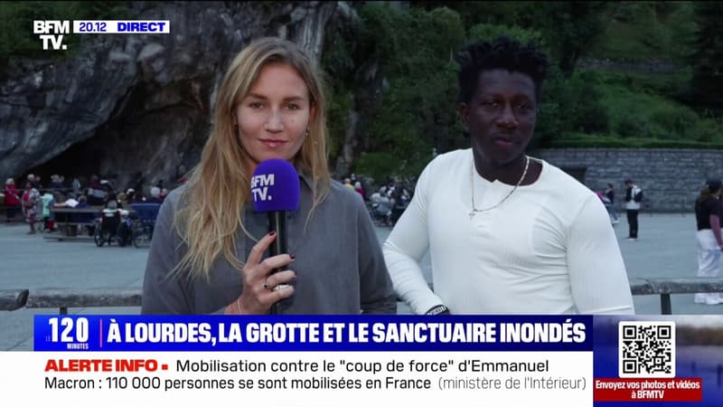 Inondations à Lourdes: "On ne pouvait même pas accéder à la grotte tellement il y avait de l'eau", raconte ce visiteur