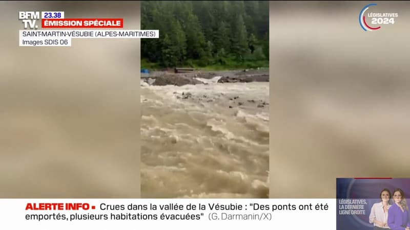 Inondations à Saint-Martin-Vésubie: "Une quarantaine de personnes sont coincées là-haut", mais "pas de personnes en danger", affirme l'adjoint au maire Thierry Ingigliardi