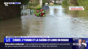 Catherine Sadon (maire DVC de Sémur-en-Auxois, en Côte d'Or), sur les crues: "L'eau s'est retirée (...) mais on a une inquiétude qu'il se mette à repleuvoir"