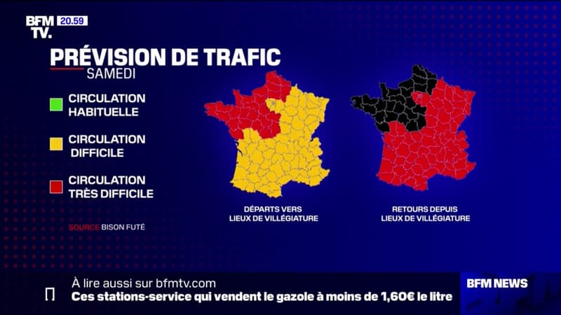 Les prévisions de trafic du samedi 17 août