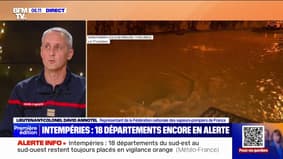 Intempéries: "On a des inquiétudes sur le sud-ouest et le sud de l'Île-de-France", explique le lieutenant-colonel David Annotel