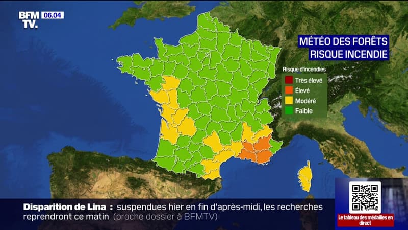 Quatre départements du Sud-Est face à un "risque élevé" d'incendies