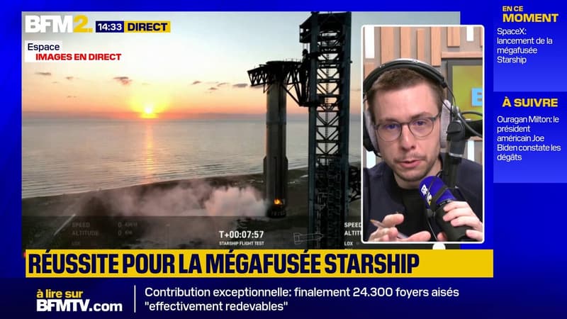 SpaceX rattrape le premier étage de sa mégafusée Starship après un vol