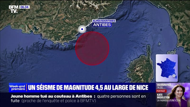 Un séisme de magnitude 4,5 au large de Nice ce samedi