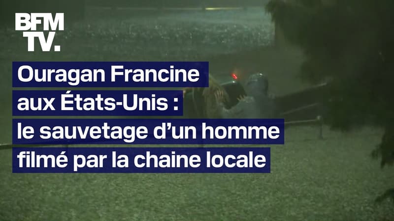 à cause de l’ouragan Francine, un homme se retrouve bloqué par les inondations jusqu’à ce qu’un autre homme vienne le secourir