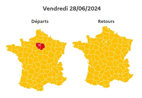 La journée est classée rouge dans le sens des départs en Ile-de-France.