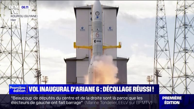 décollage réussi pour le vol inaugural de la fusée européenne Ariane 6