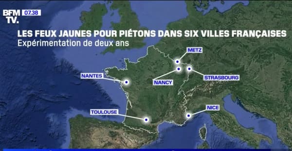 Ces six villes de France expérimentent pour une durée de 2 ans le feu jaune piéton.