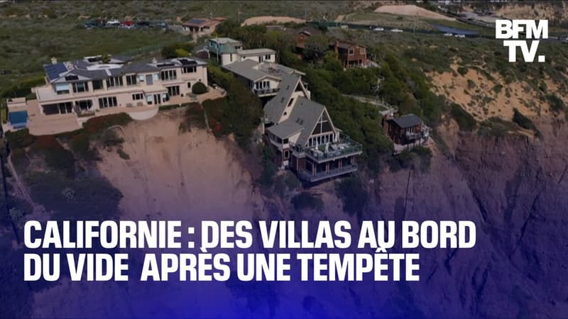 des villas au bord du vide après un glissement de terrain