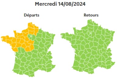 Une journée orange dans le sens des départs du nord au grand ouest, prévoit Bison Futé.