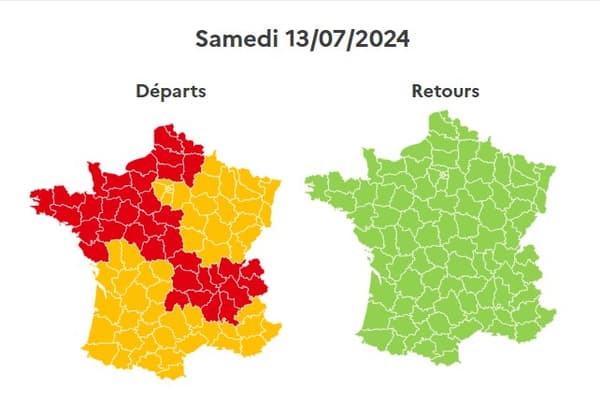 Les prévisions Bison Futé du samedi 13 juillet 2024