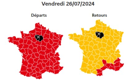 La journée de vendredi est classée noire en Ile-de-France par Bison Futé dans le sens des départs comme des retours.