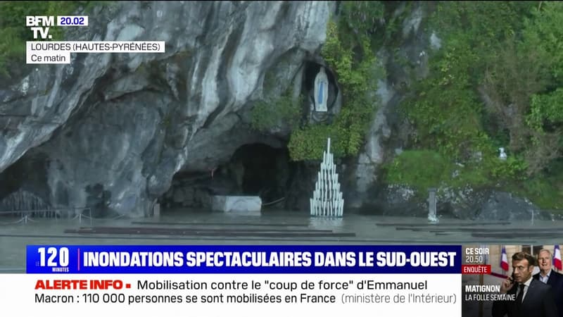 une grotte inondée à Lourdes