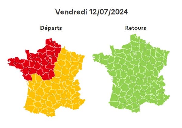 Les prévisions Bison Futé du vendredi 12 juillet 2024